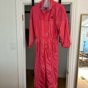 Vintage 90s Pink/Coral One Piece Ski Suit
